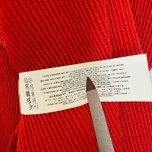 Adolfo Domínguez Pleated beautifully Oversized Collar RED women's Light Cardigan - Picture 12 of 15